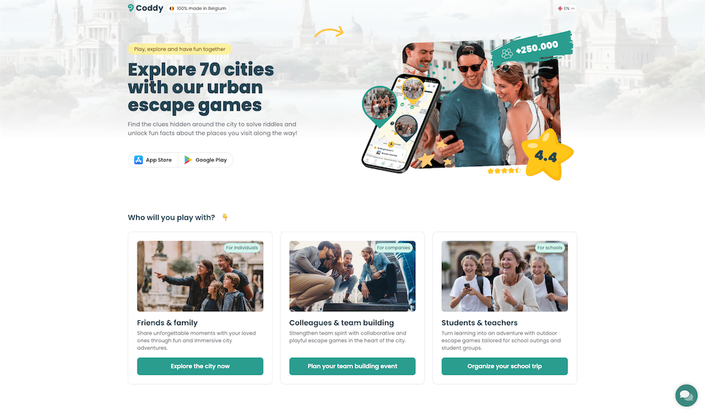 Coddy, jeux d'évasion urbains - Mobile View