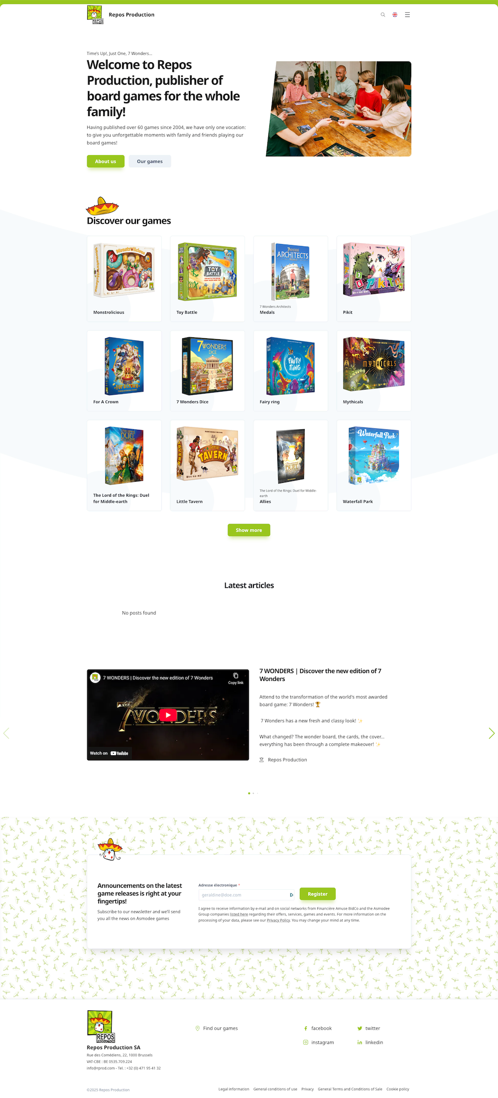 Repos Prod, éditeur de jeux de société - Main View