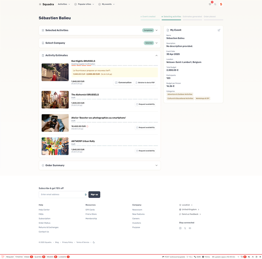 Squadra — Team-Building Marketplace - Features